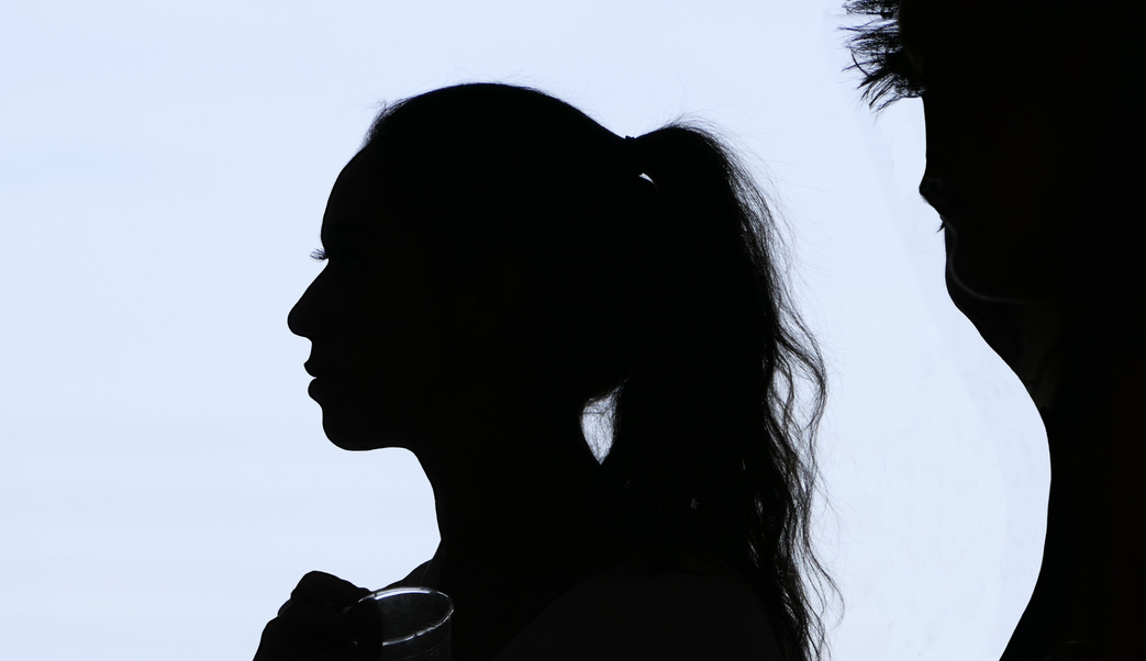 Silhouettes of a Woman and a Man